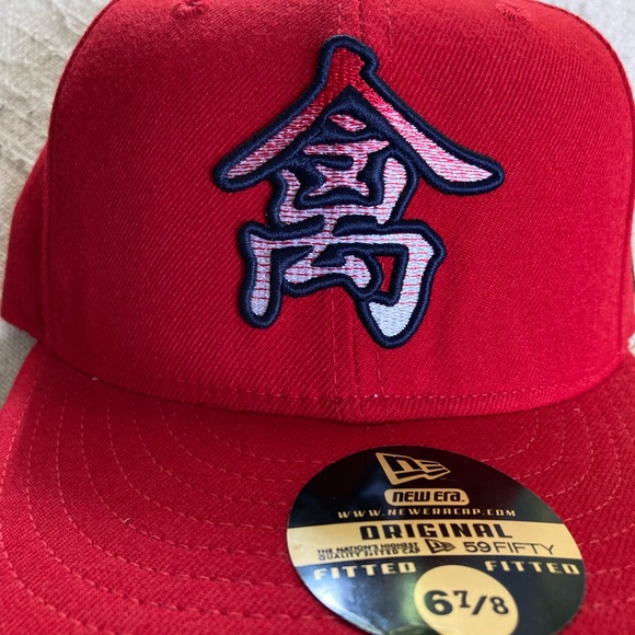 St Louis Cardinals New Era 59 Fifty Chinese Script Fitted Cap . Size 6 7/8 - Picture 2 of 8